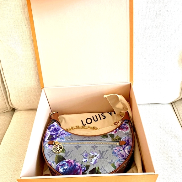 RARE NIB Louis Vuitton LV Garden Metallic Monogram LoopPM Bag Blue - Picture 11 of 15